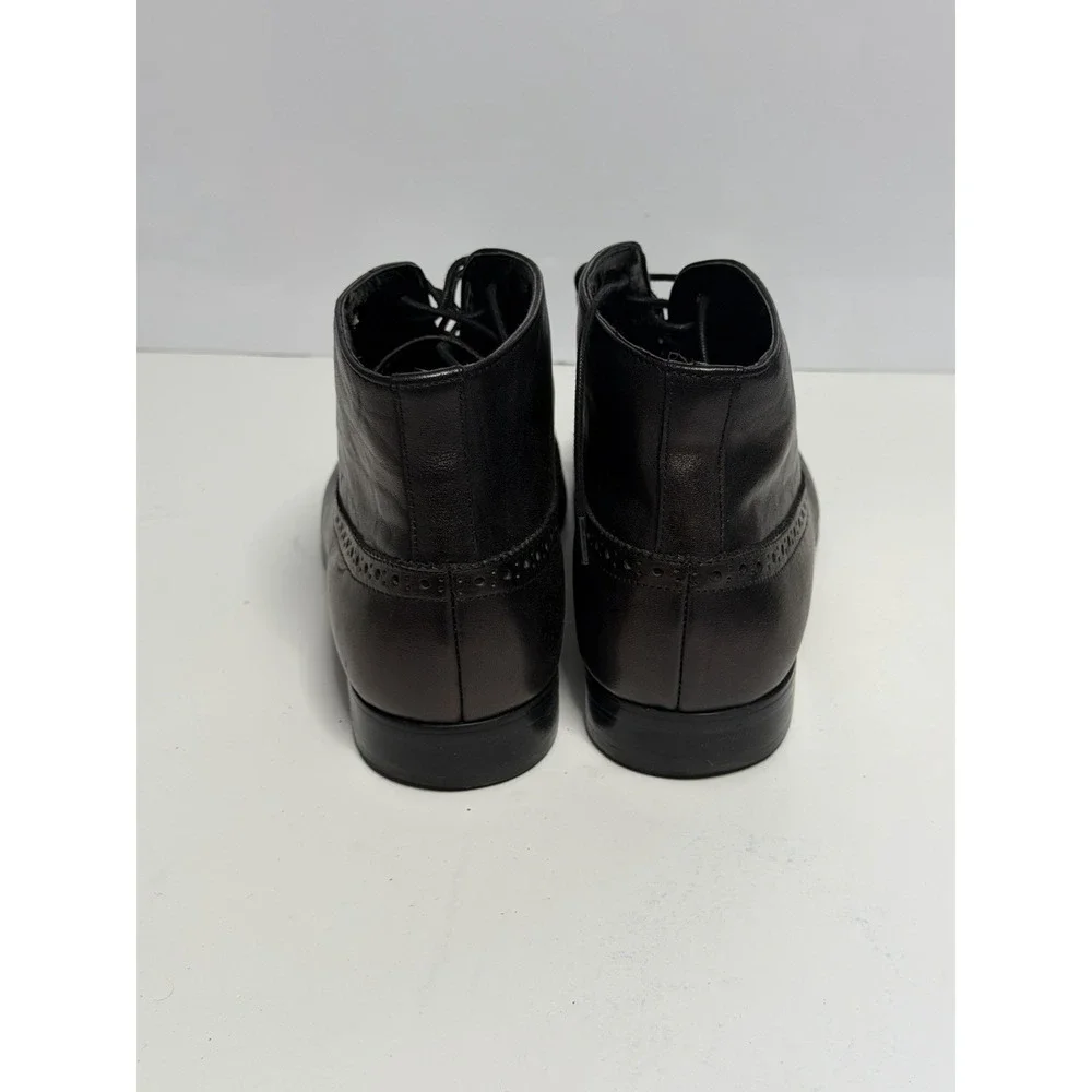 Aldo Men's Madison Cap Toe Lace Boots Black Leather, US Size 8